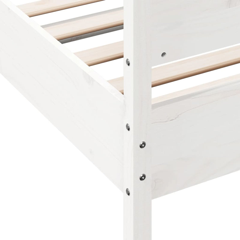 Bed Frame with Headboard White 90x200 cm Solid Wood Pine