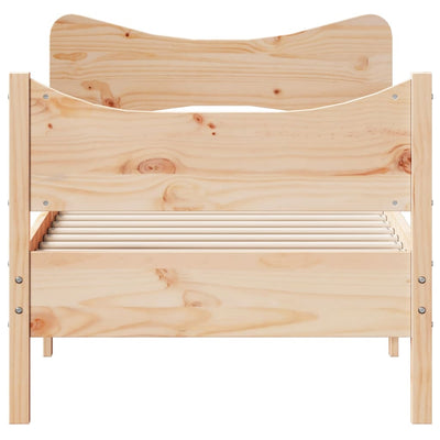 Bed Frame with Headboard 90x190 cm Single Solid Wood Pine