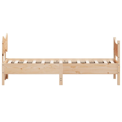 Bed Frame with Headboard 90x190 cm Single Solid Wood Pine