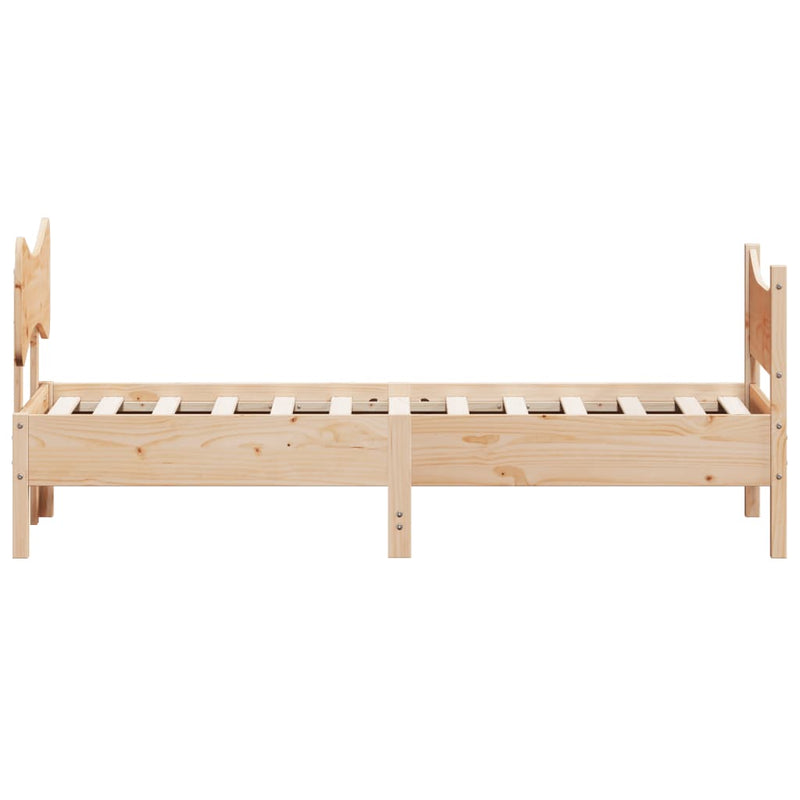 Bed Frame with Headboard 90x190 cm Single Solid Wood Pine