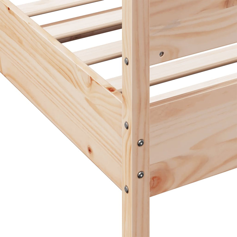 Bed Frame with Headboard 90x190 cm Single Solid Wood Pine