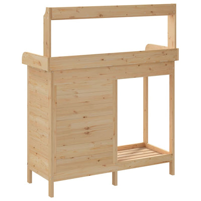 Potting Table with Cabinet 110.5x45x124.5 cm Solid Wood Fir