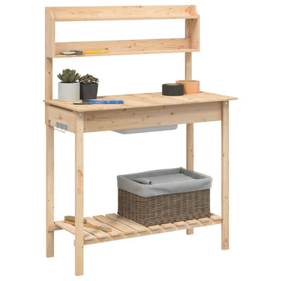 Potting Table with Sink 147.5x44x139.5 cm Solid Wood Fir