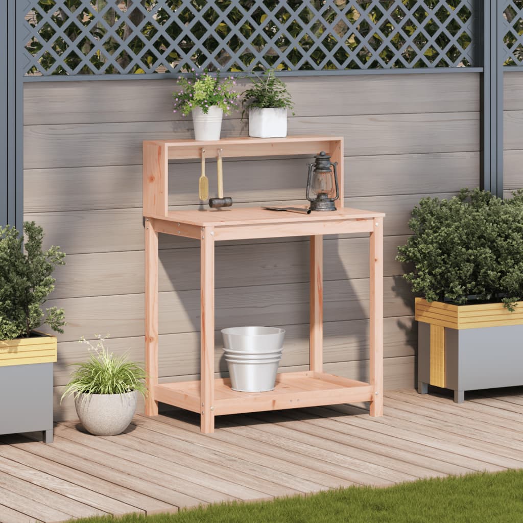 Potting Table with Shelves Solid Wood Pine Natural douglas 82,5 x 50 x 109,5 cm