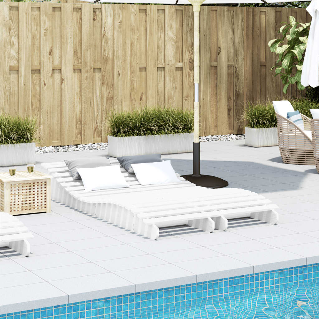 Sun Lounger 205x80x31,5 cm Solid Wood Pine 205 x 60 x 31.5 cm 2