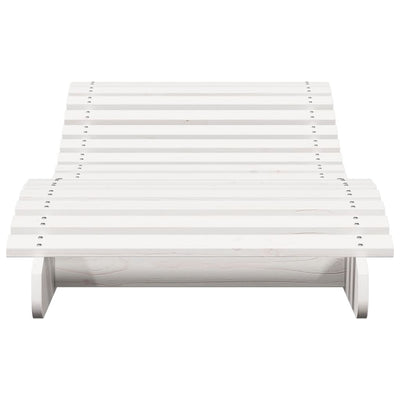 Sun Lounger White 205x70x31.5 cm Solid Wood Pine