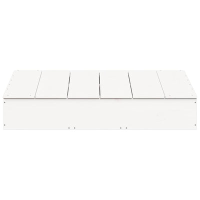 Sandpit with Cover White 111x111x19.5 cm Solid Wood Pine