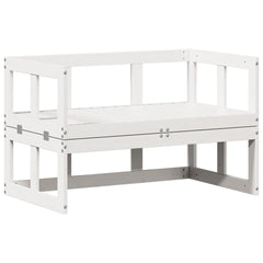 vidaXL Garden Sofa Bench Extendable White Solid Wood Pine 2