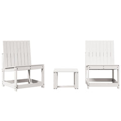 vidaXL 3 Piece Garden Lounge Set White Solid Wood Pine 2