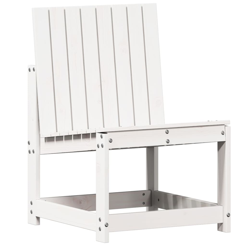 vidaXL 3 Piece Garden Lounge Set White Solid Wood Pine 4