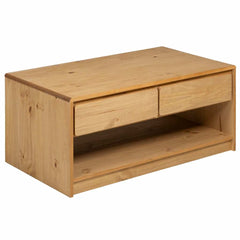 vidaXL Coffee Table SAUDA Oak 99x55x45 cm Solid Wood Pine 2