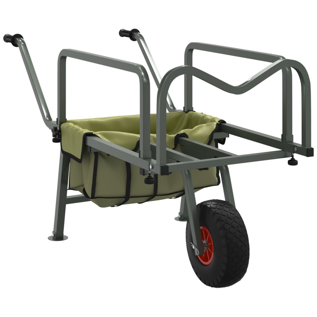 Fishing Trolley Green with Powder-coated Steel 1 wheel