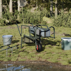 Fishing Trolley Green with Powder-coated Steel 1 wheel