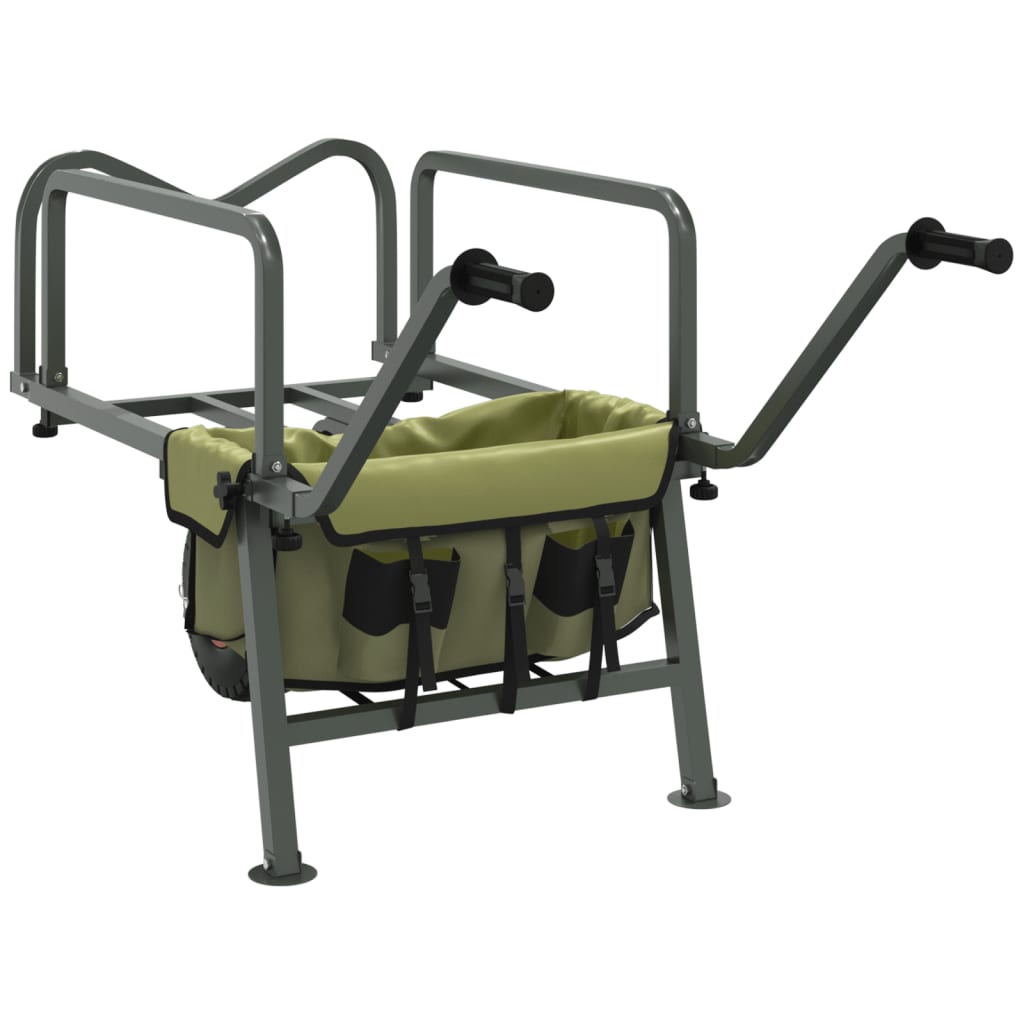 Fishing Trolley Green with Powder-coated Steel 1 wheel