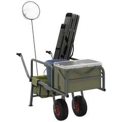 Fishing Trolley Green with Powder-coated Steel 2 wheels