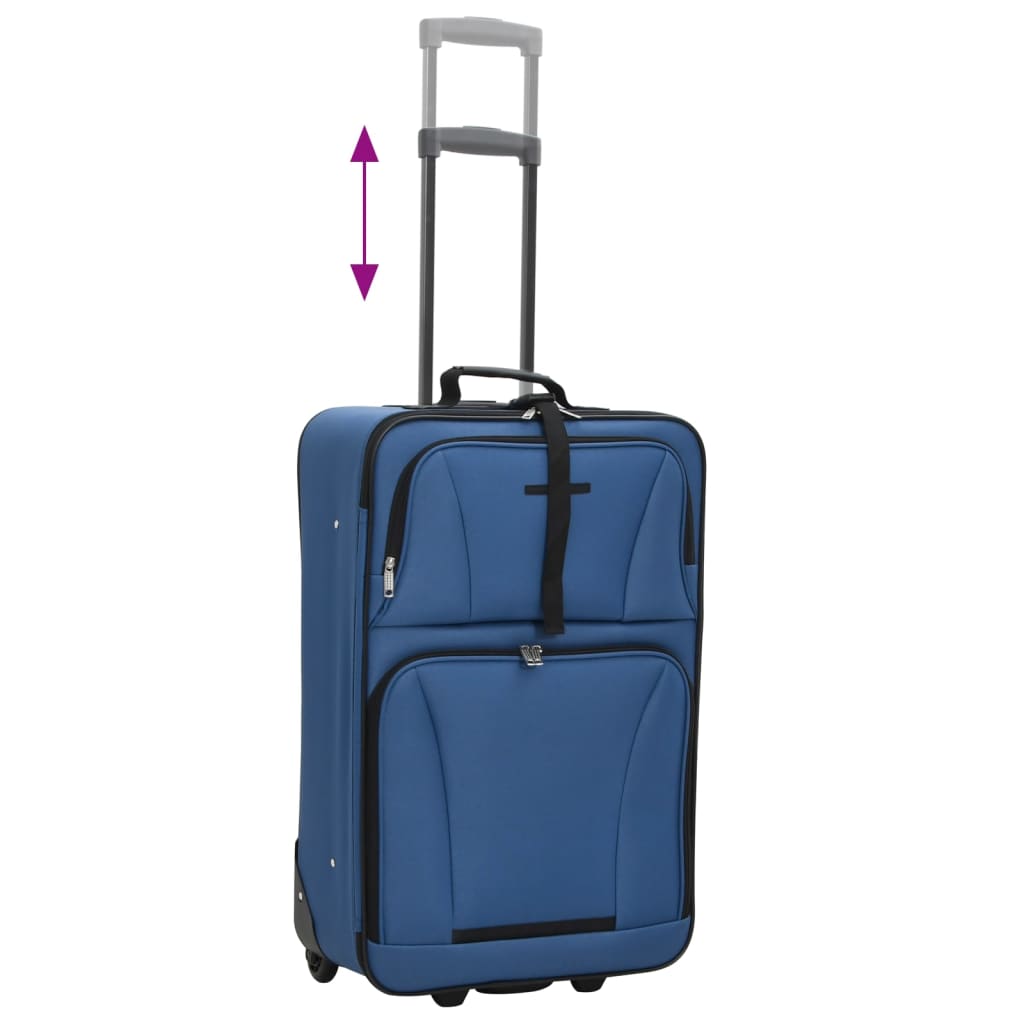 vidaXL 5 Piece Travel Luggage Set Bule Fabric 6