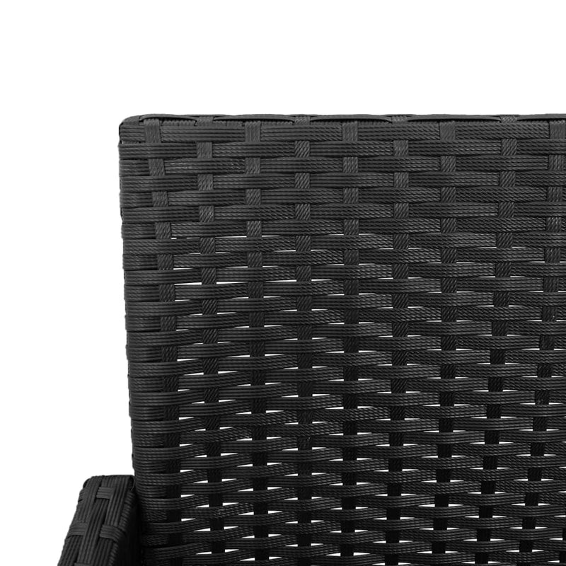 Garden Bar Stools 2 pcs Black Poly Rattan