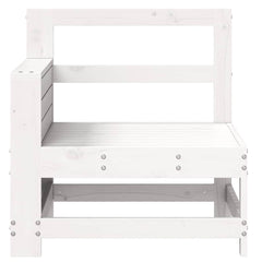vidaXL Garden Armrest Sofa with Side Table White Solid Wood Pine 4