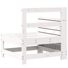 vidaXL Garden Armrest Sofa with Side Table White Solid Wood Pine 6