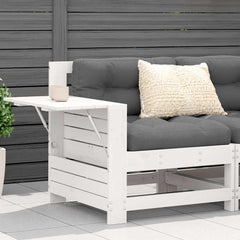 vidaXL Garden Armrest Sofa with Side Table White Solid Wood Pine 1