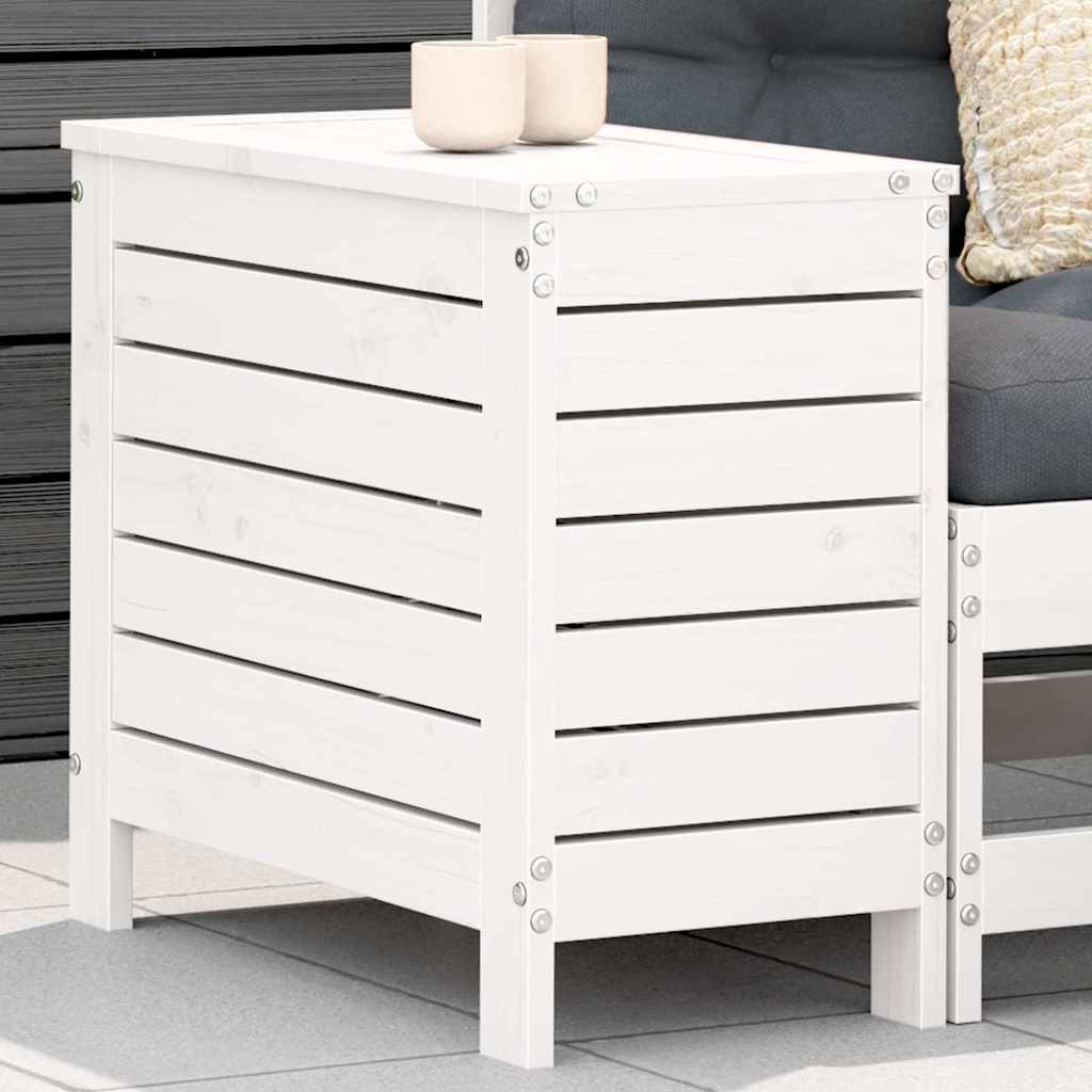 vidaXL White 100x50x75 cm Solid Wood Pine White Pinewood