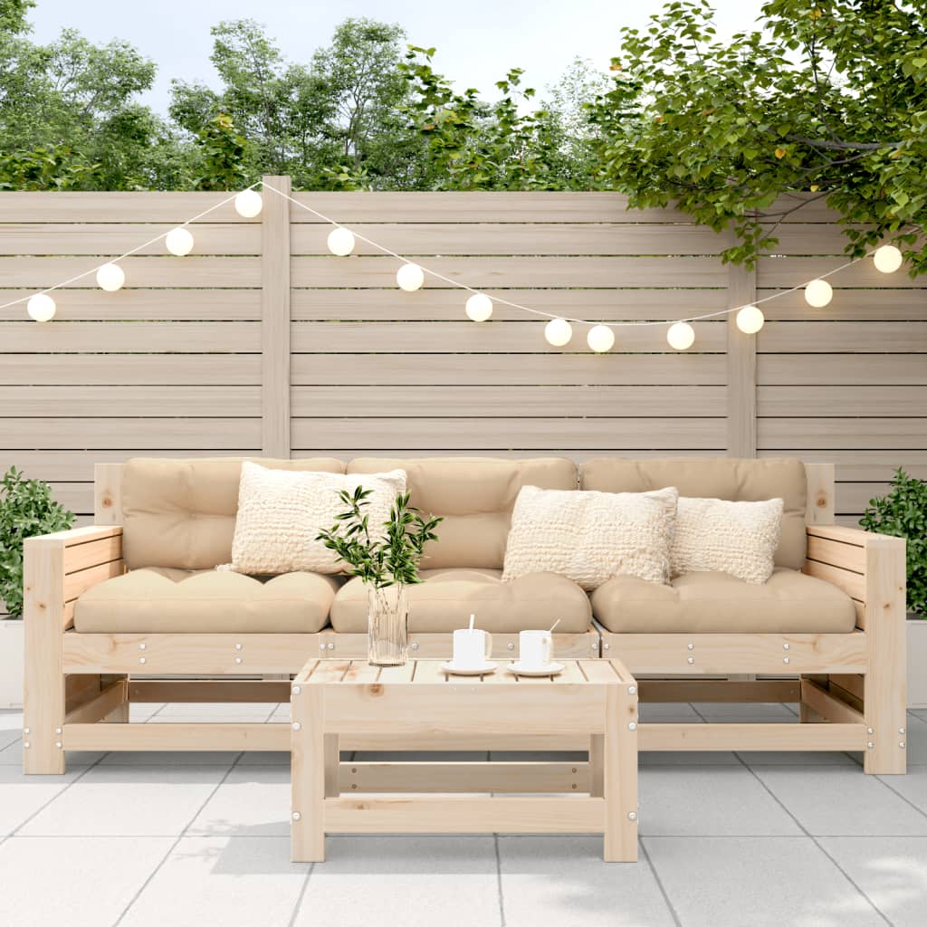 vidaXL Garden Footstool 62x30x32 cm Solid Wood Pine 3