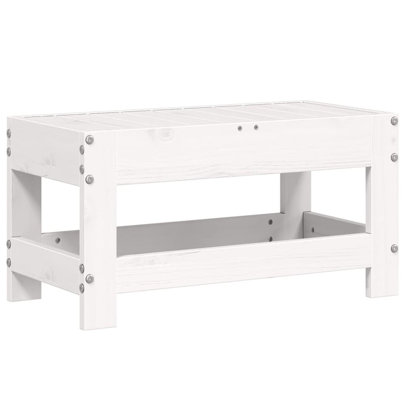 Garden Footstool White 62x30x32 cm Solid Wood Pine