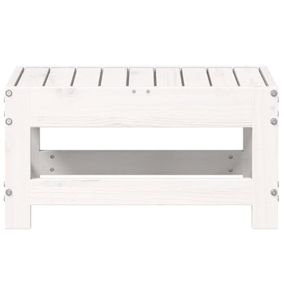 Garden Footstool White 62x30x32 cm Solid Wood Pine