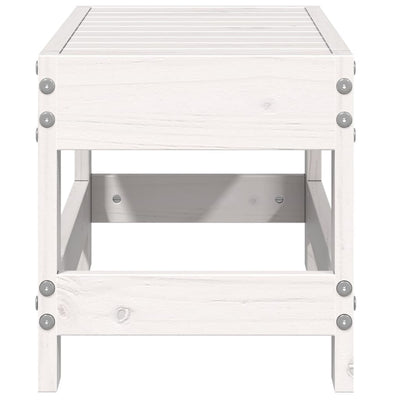 Garden Footstool White 62x30x32 cm Solid Wood Pine