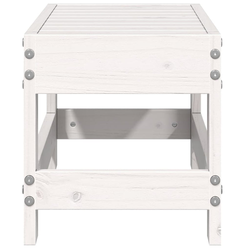 Garden Footstool White 62x30x32 cm Solid Wood Pine