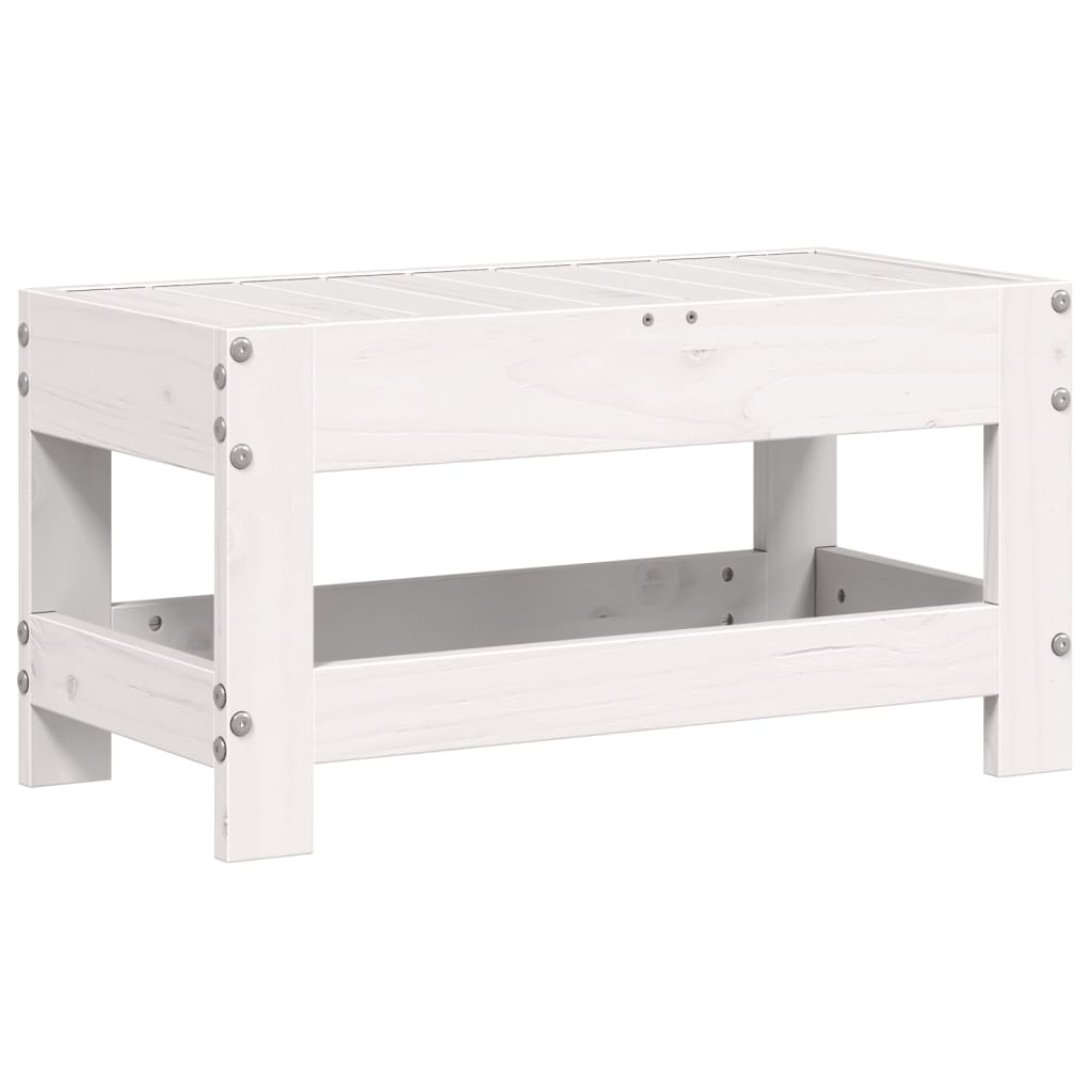vidaXL Garden Footstool White 62x30x32 cm Solid Wood Pine 6