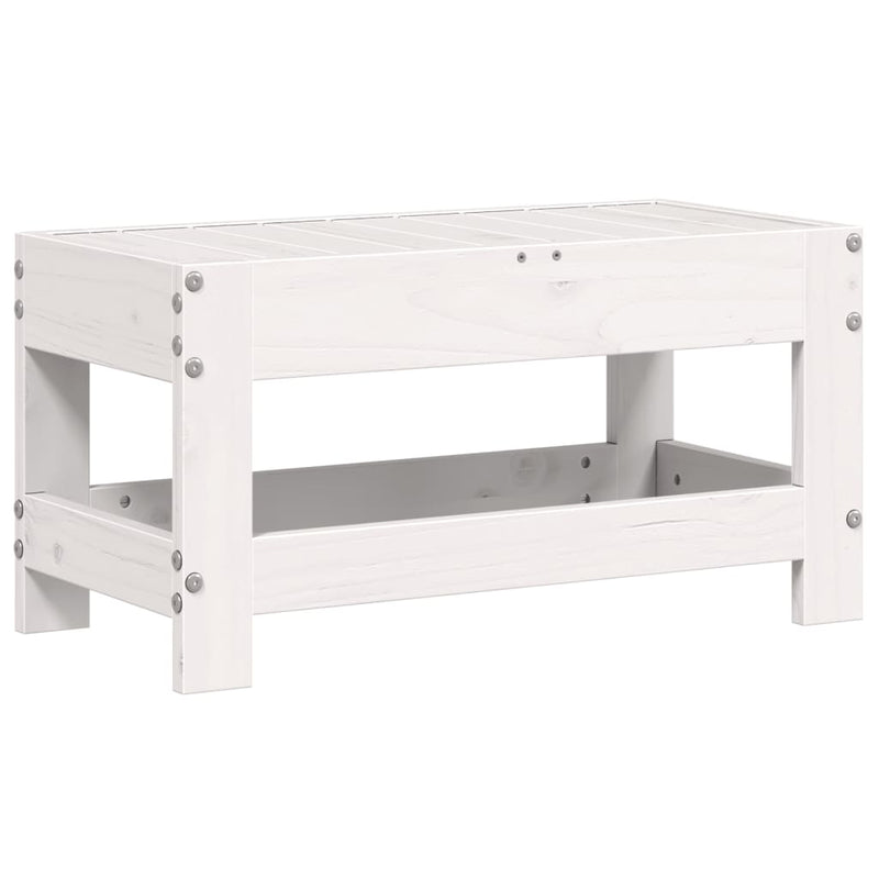 Garden Footstool White 62x30x32 cm Solid Wood Pine