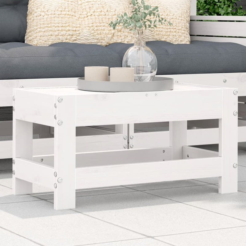 Garden Footstool White 62x30x32 cm Solid Wood Pine