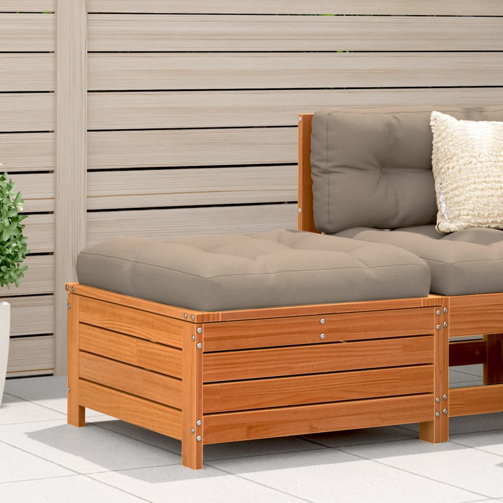 vidaXL Garden Footstool Wax Brown 62x63.5x32 cm Solid Wood Pine 1