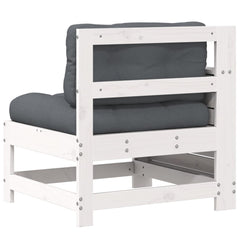 vidaXL Garden Armrest Sofa with Cushion White Solid Wood Pine 6