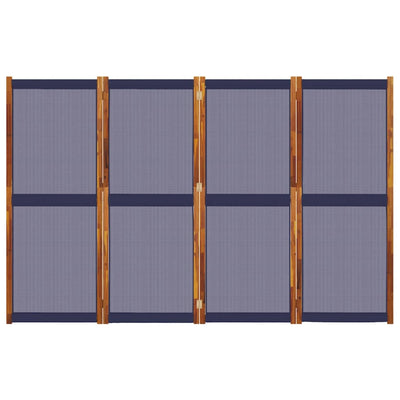 4-Panel Room Divider Dark Blue 280x180 cm