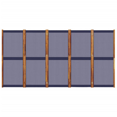 5-Panel Room Divider Dark Blue 350x180 cm