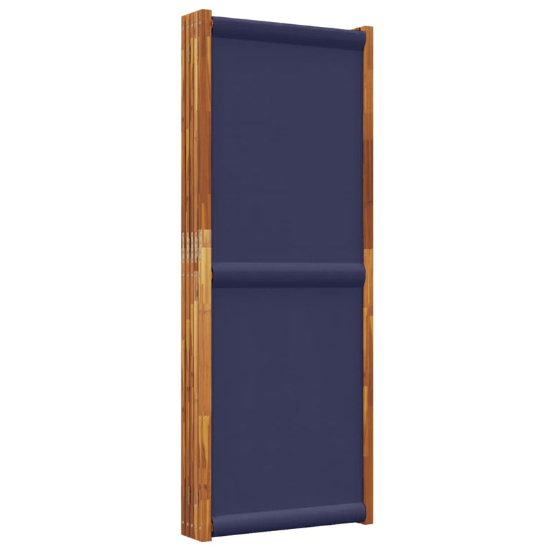 5-Panel Room Divider Dark Blue 350x180 cm