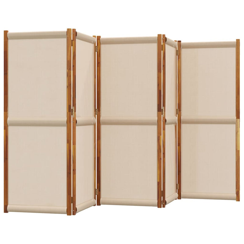 5-Panel Room Divider Taupe 350x180 cm