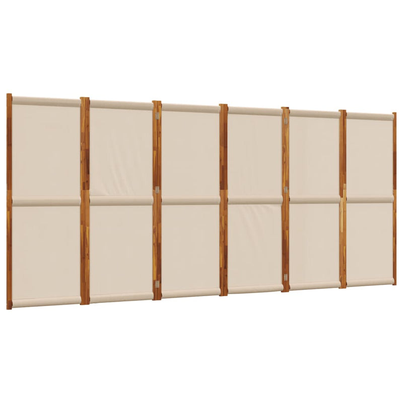 6-Panel Room Divider Taupe 420x180 cm