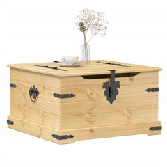 Storage Box "Corona" 78x78x45 cm Solid Wood Pine Honey wax