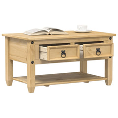 vidaXL Coffee Table with Drawers "Corona" 85x50x45 cm Solid Wood Pine 1