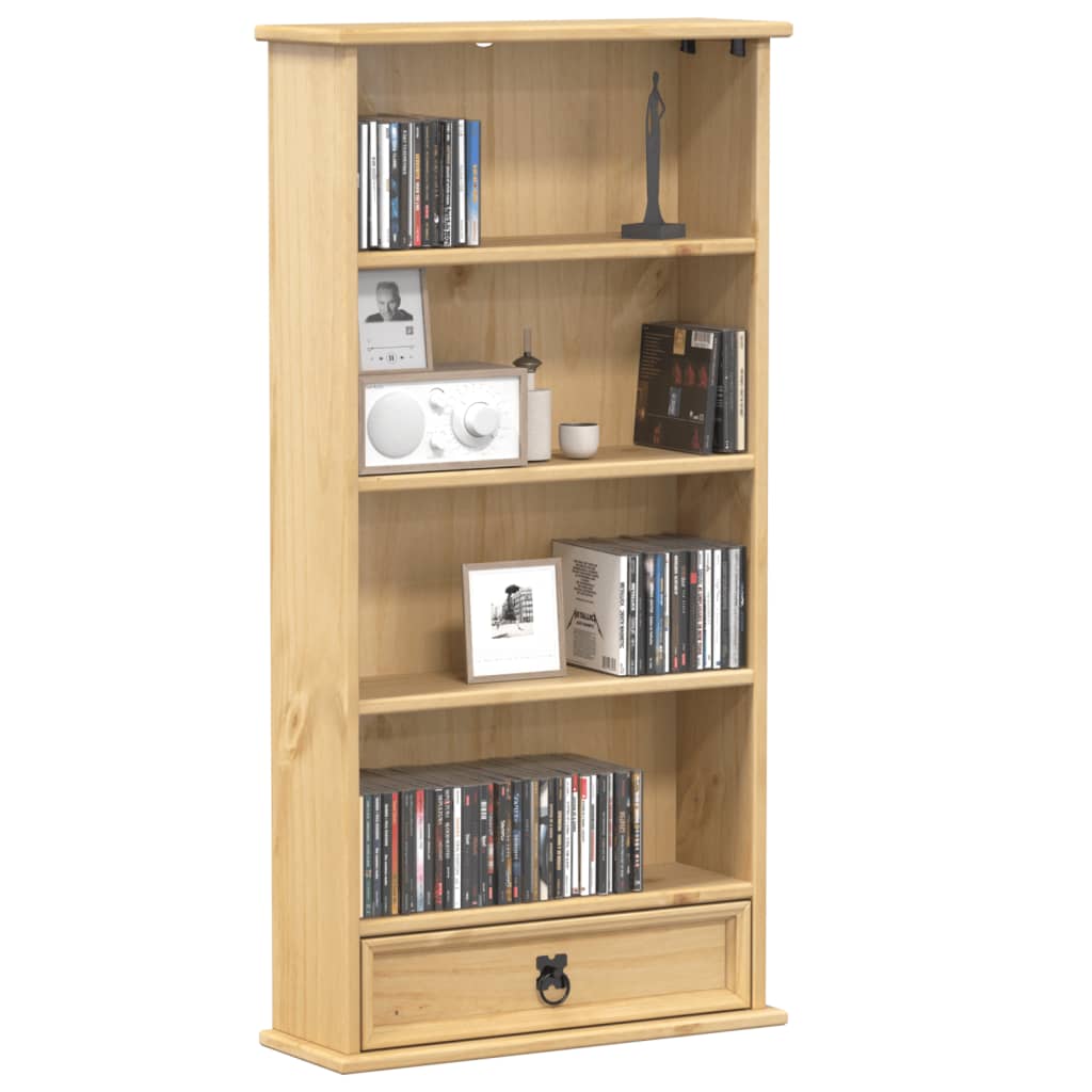 CD cabinet 52 x 17.5 x 103 cm Solid Pine Wood Honey wax