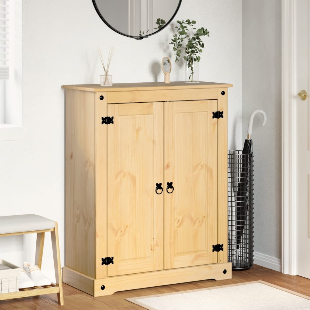 vidaXL Shoe Cabinet Corona 86x38.5x108 cm Solid Wood Pine 3