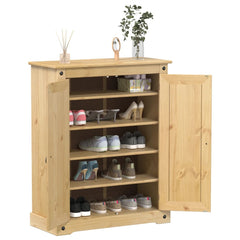 vidaXL Shoe Cabinet Corona 86x38.5x108 cm Solid Wood Pine 1