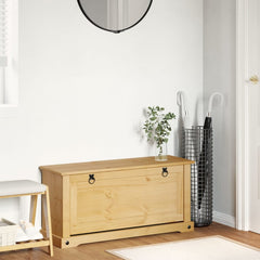 vidaXL Shoe Cabinet "Corona" 99x32x47 cm Solid Wood Pine 3