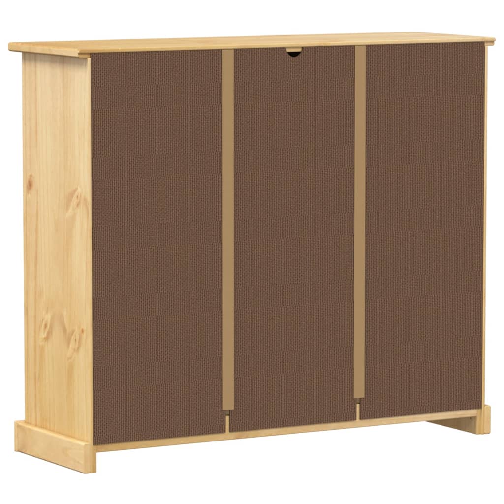 vidaXL Shoe Cabinet "Corona" 99x32x85 cm Solid Wood Pine 5