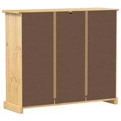 vidaXL Shoe Cabinet "Corona" 99x32x85 cm Solid Wood Pine 5