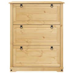 vidaXL Shoe Cabinet "Corona" 99x32x124,5 cm Solid Wood Pine 4