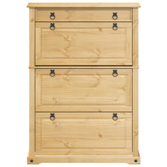 vidaXL Shoe Cabinet "Corona" 99x32x138 cm Solid Wood Pine 4